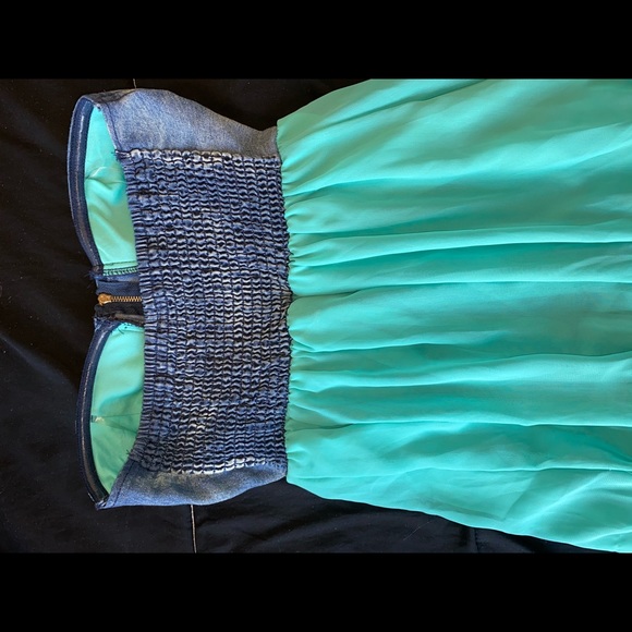 High low blue denim top dress - Picture 5 of 5